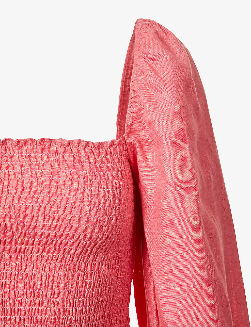 Reformation Pink Greyson Smocked Linen Mini Dress - House Of Huntington