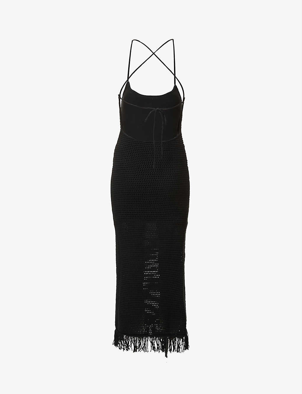 Reformation Alexina Open Knit Fringe Hem Dress - House Of Huntington
