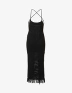 Reformation Alexina Open Knit Fringe Hem Dress - House Of Huntington
