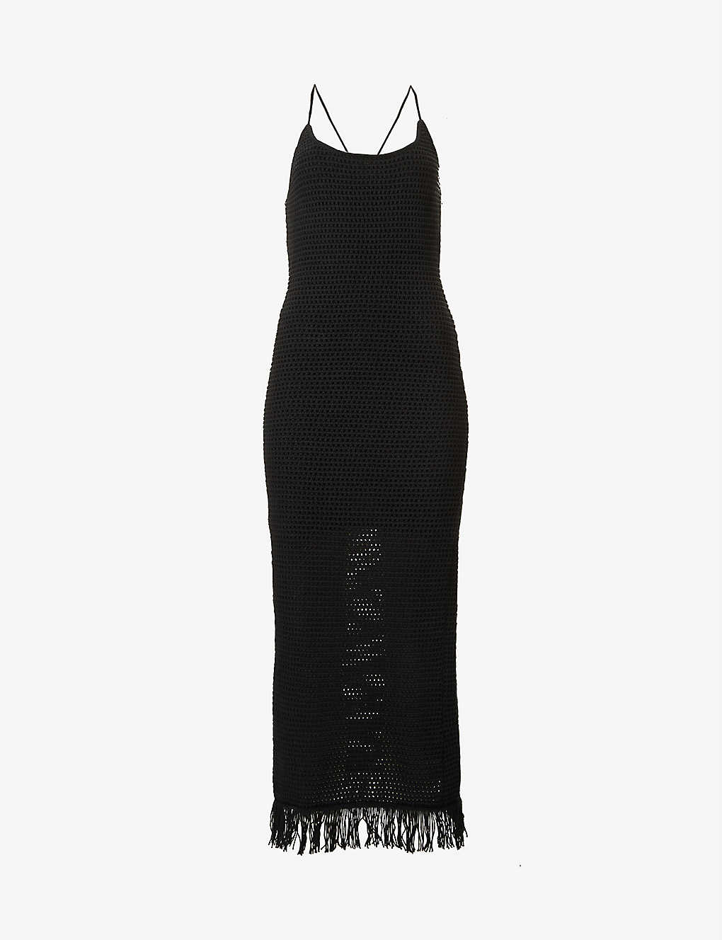 Alexina Open Knit Fringe Hem Dress