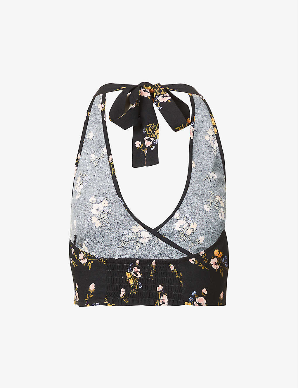 Reformation Lorin Floral-Print Halterneck Top - House Of Huntington