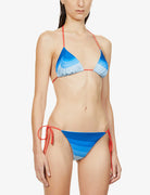 CASABLANCA Tennis Club Wave Print High Rise Bikini Bottoms - House Of Huntington