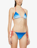 CASABLANCA Tennis Club Wave Print High Rise Bikini Bottoms - House Of Huntington