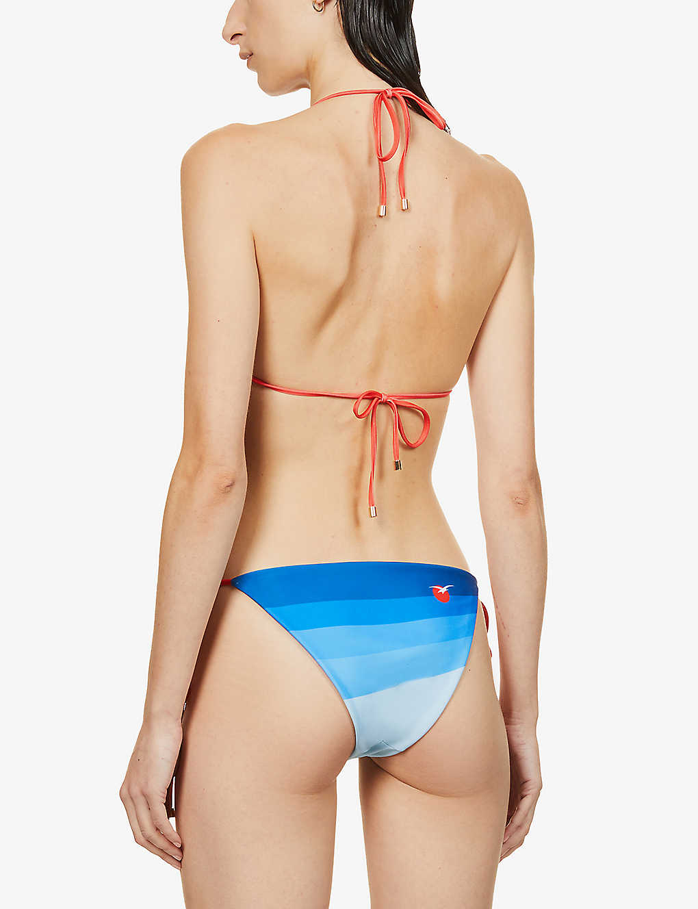 CASABLANCA Tennis Club Wave Print High Rise Bikini Bottoms - House Of Huntington