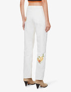 Reformation White Cynthia Straight Leg Mid Rise Denim Jeans - House Of Huntington