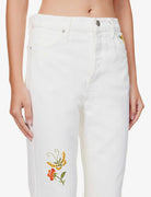 Reformation White Cynthia Straight Leg Mid Rise Denim Jeans - House Of Huntington