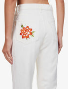 Reformation White Cynthia Straight Leg Mid Rise Denim Jeans - House Of Huntington