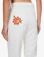 Reformation White Cynthia Straight Leg Mid Rise Denim Jeans - House Of Huntington