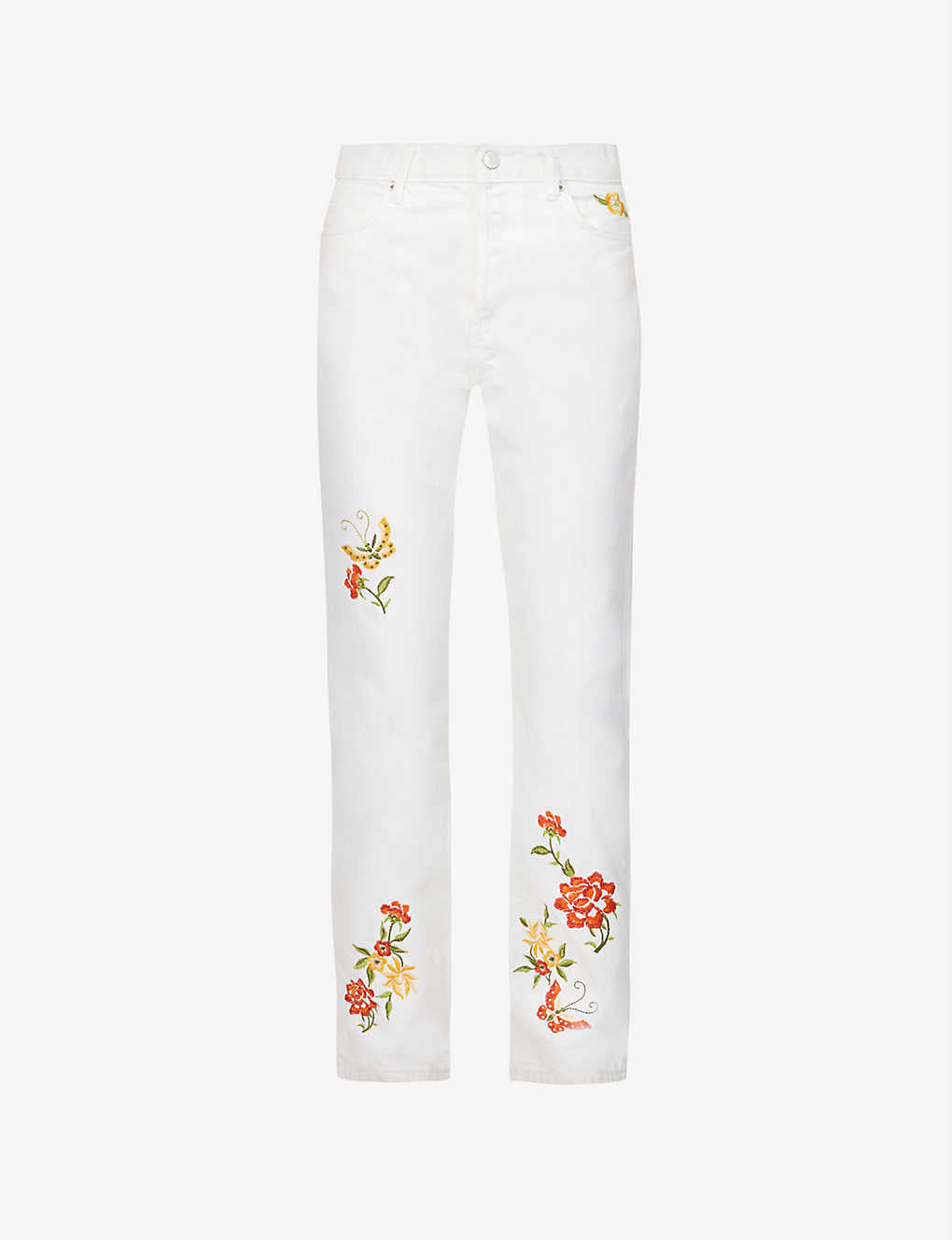 Cynthia Straight Leg Mid Rise Denim Jeans