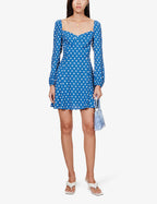 Reformation Blue Mochi Polka Dot Mini Dress - House Of Huntington