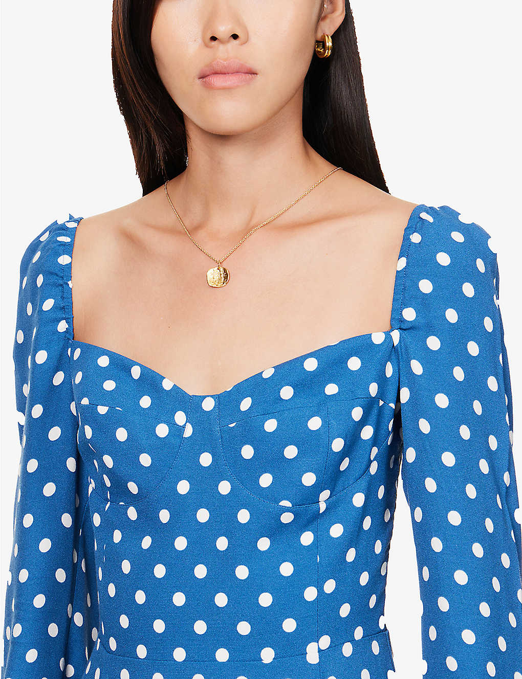 Reformation Blue Mochi Polka Dot Mini Dress - House Of Huntington