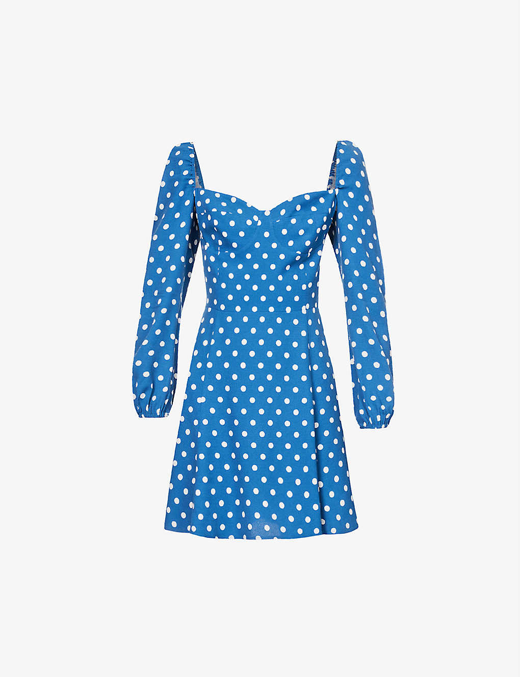 Reformation Blue Mochi Polka Dot Mini Dress - House Of Huntington