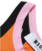 Canotta corta arancione rosa con logo MSGM