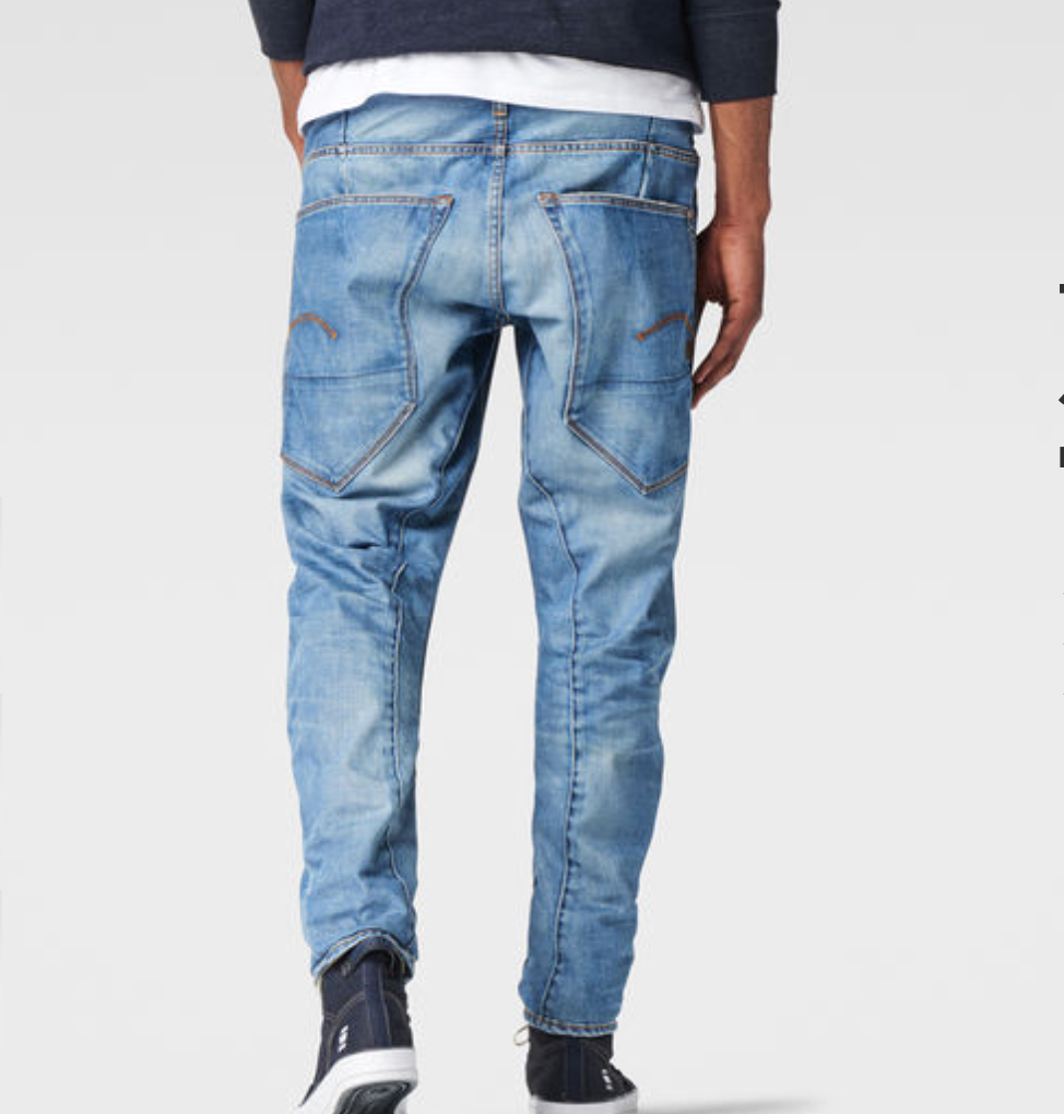 بنطلون جينز جي ستار نوع C 3D مدبب هايدريت دينم