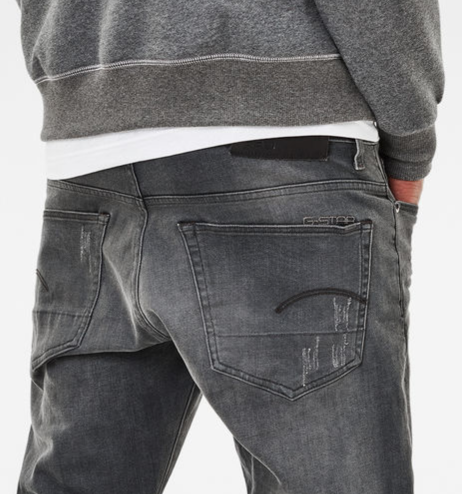 G-STAR 3301 Straight Ding Grey Stretch Denim Jeans