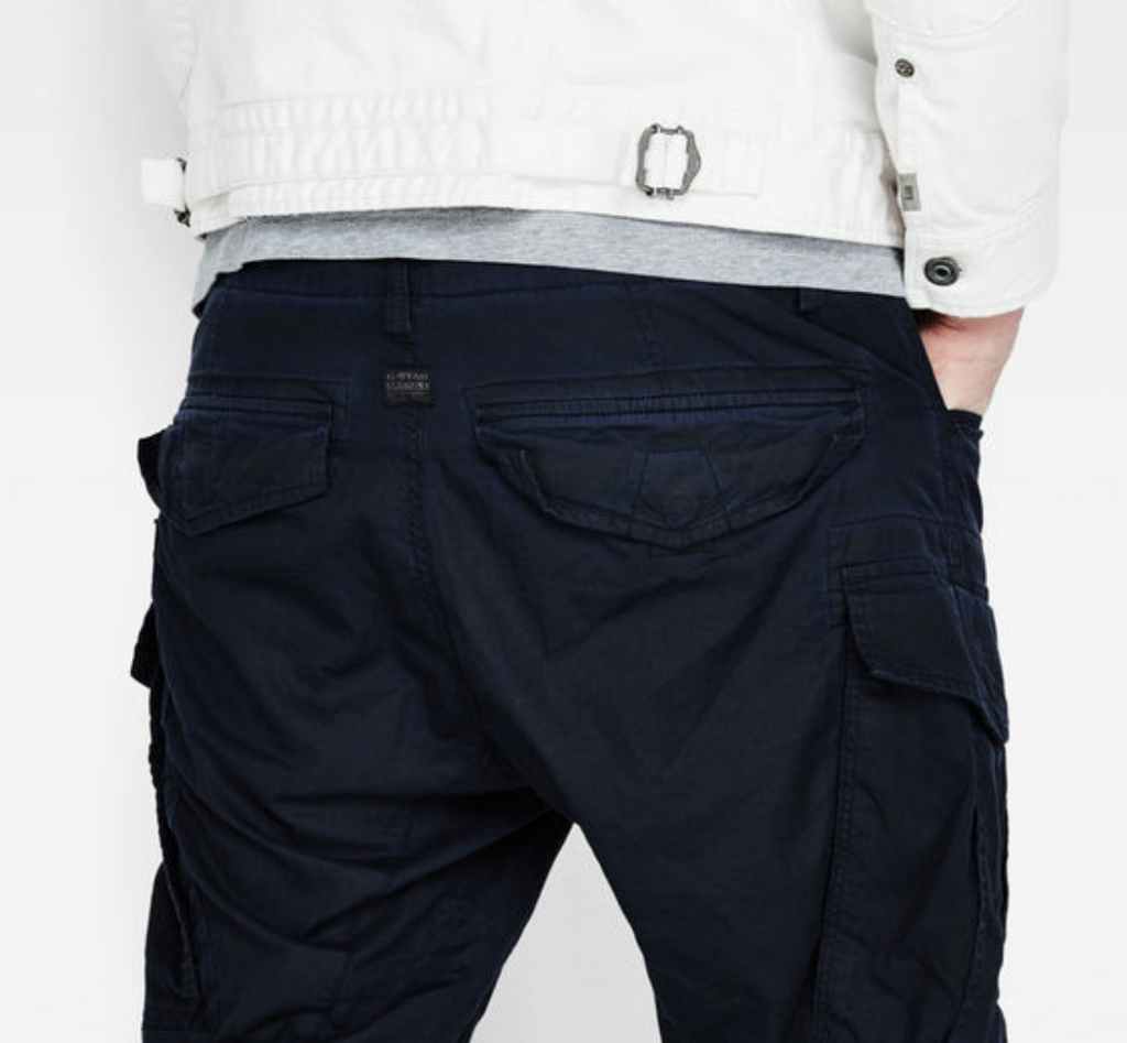 بنطلون جي ستار روفيك كارجو ثلاثي الأبعاد مدبب باللون الأزرق الإمبراطوري