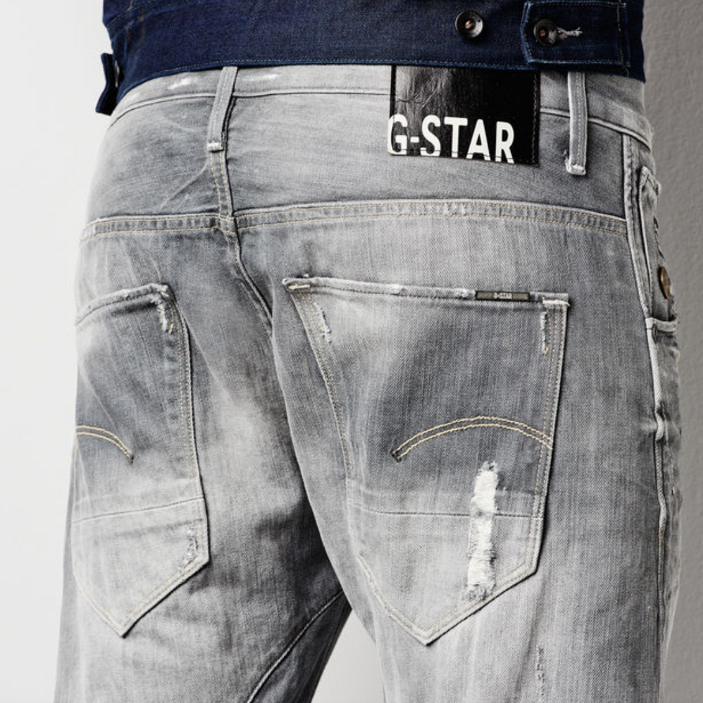 Джинсы G-STAR Arc 3D Slim Force Grey Medium Aged Destroy