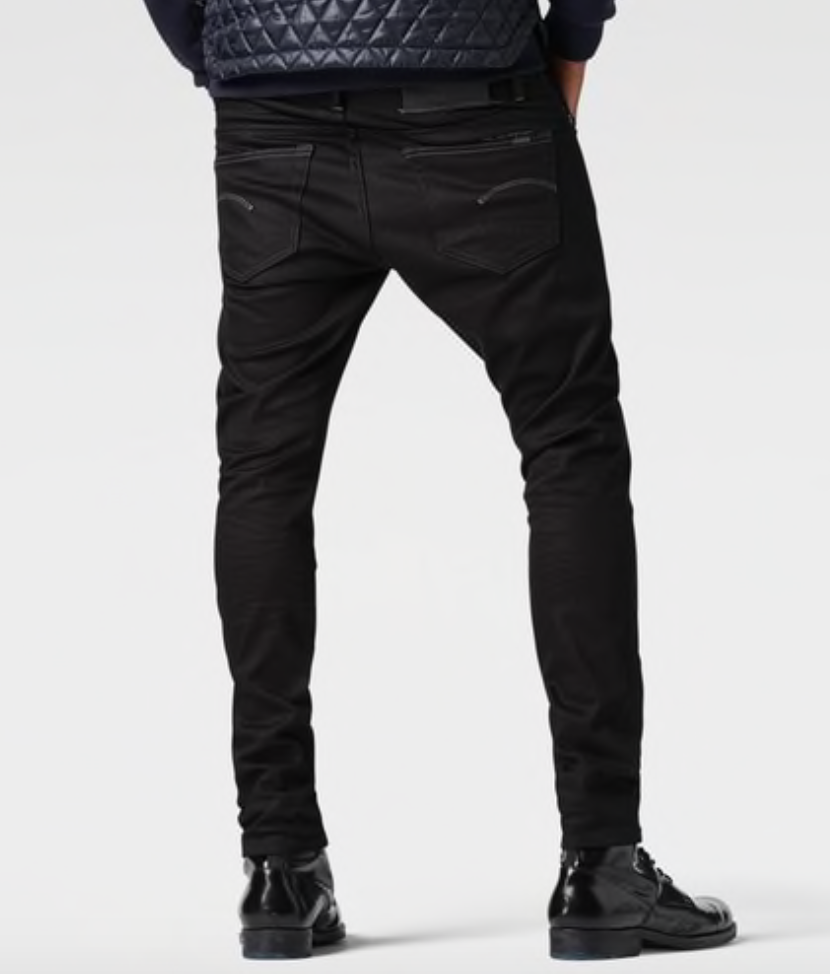 Jeans G-Star 3301 Super Slim Black Edington Denim 3D Raw