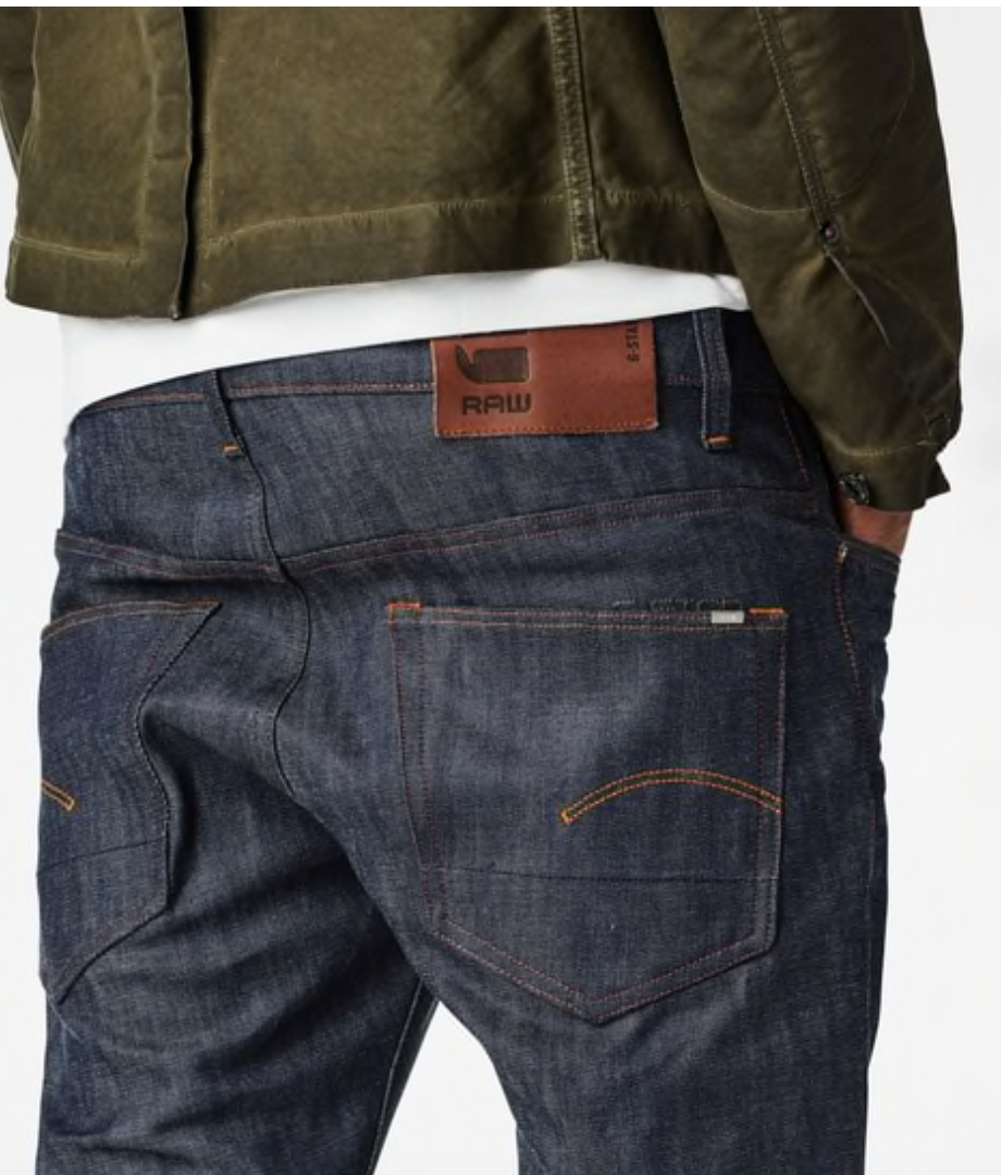بنطلون جينز G-Star Selvedge 3301 نحيف باللون الأحمر