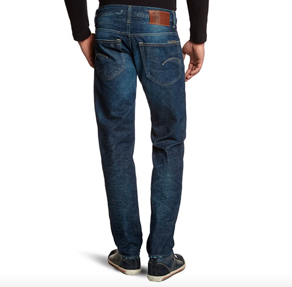 G-Star Selvedge 3301 Low Tapered Red Listing Hammer Dark Aged Denim Jeans