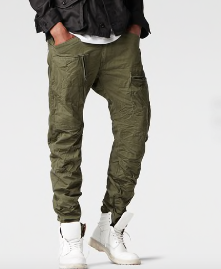 Pantaloni G-Star Powel 3D Tapered Green Cargo Left Hand Twill Pantaloni