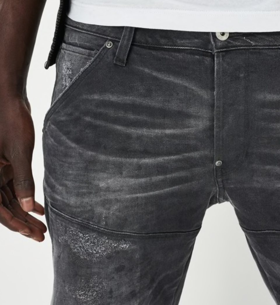 G-Star 5620 3D Slim Ding Grey Středně staré restaurované 92 džíny