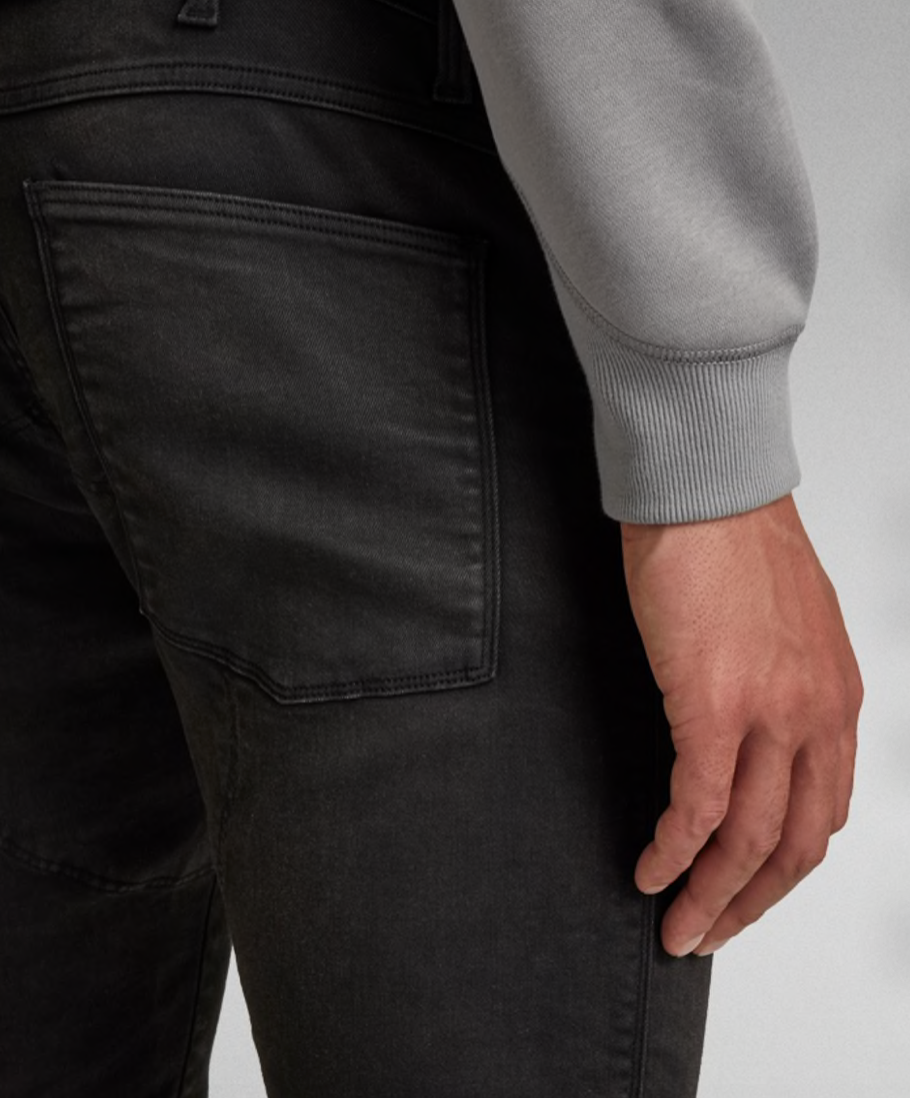 G-STAR 5620 3D Zip Knee Slander Černé Skinny Dark Age Cobler Jeans