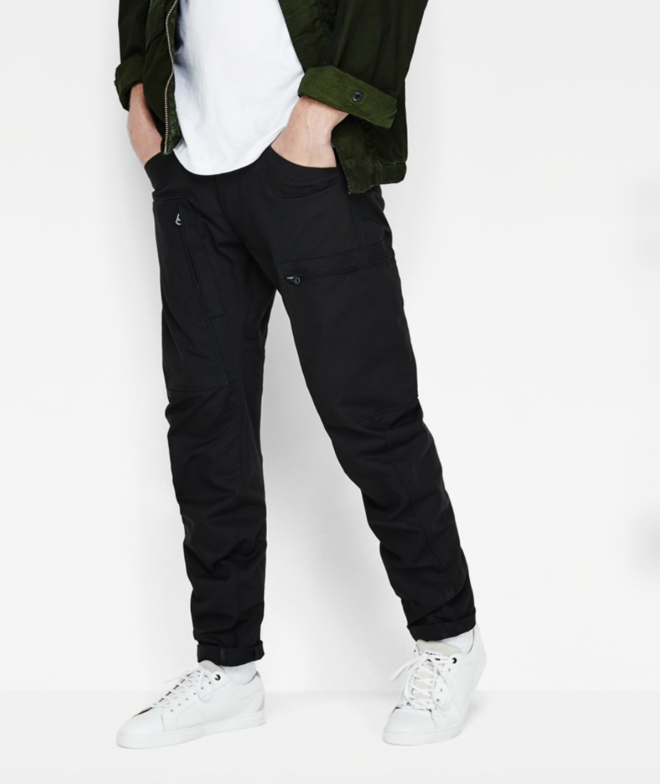 G-STAR Powel 3D Tapered Black Solar HD 卡其工装裤