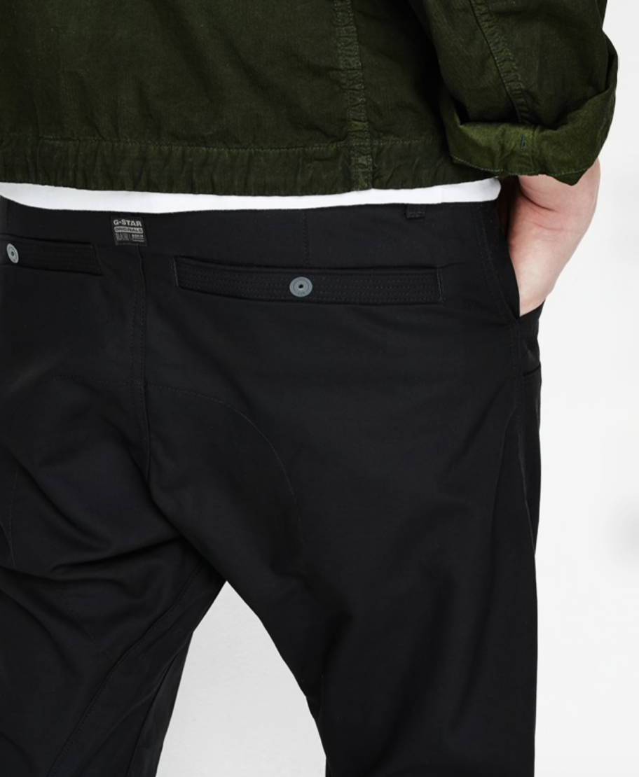 G-STAR Powel 3D Tapered Black Solar HD 卡其工装裤