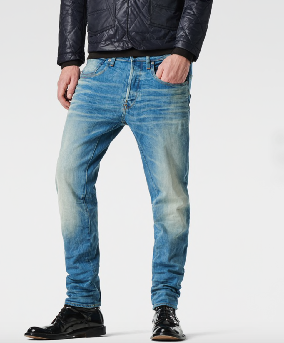 G-Star A Crotch 3D Tapered Cyclo Denim Light Aged Jeans