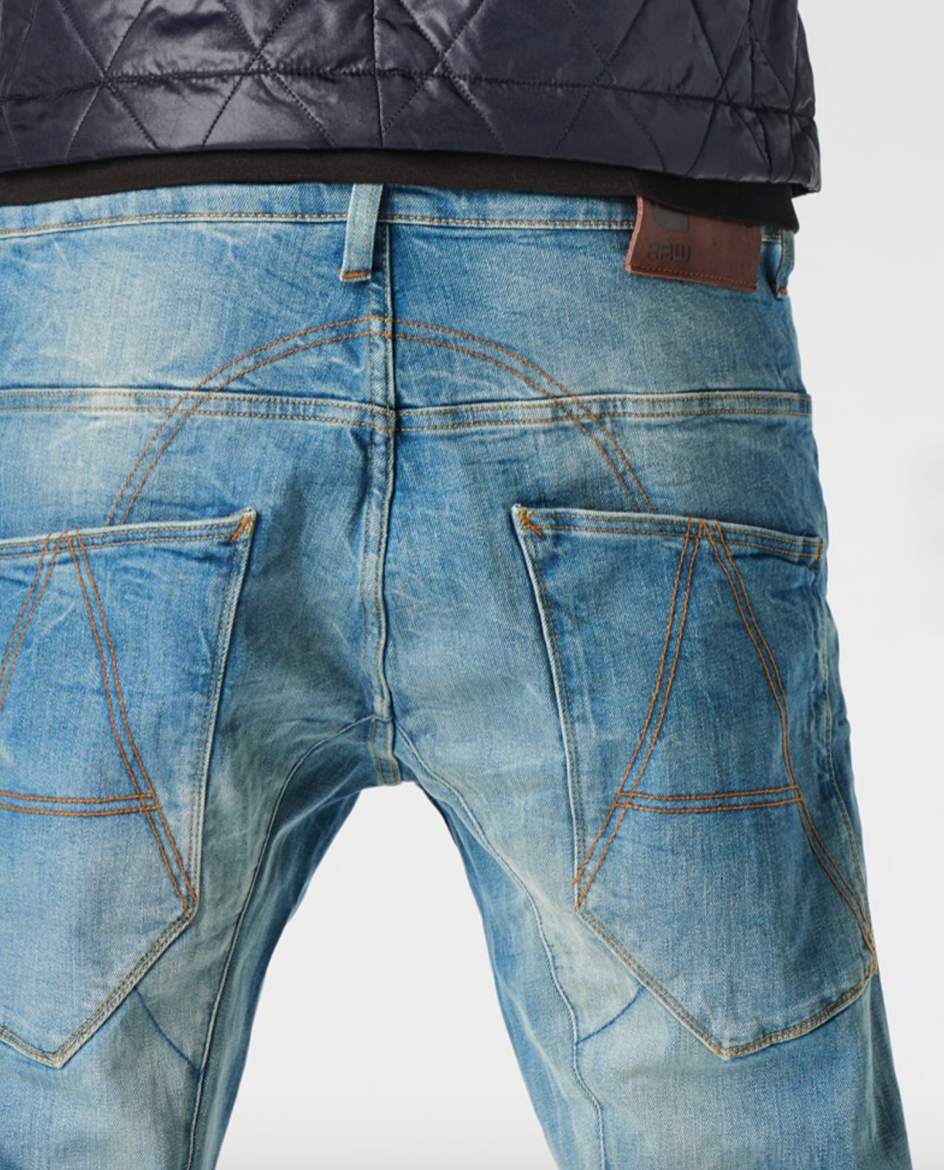 G-Star A Crotch 3D Tapered Cyclo Denim Light Aged Jeans