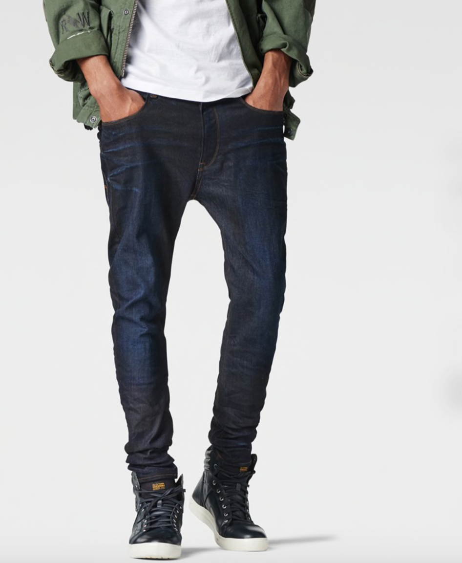 G-Star Type C Skinny Visor Denim Light Postarzane niebieskie dżinsy