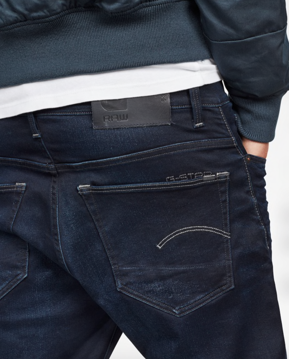 G-Star 3301 Fitnah Tirus Seluar Jeans Biru Sederhana