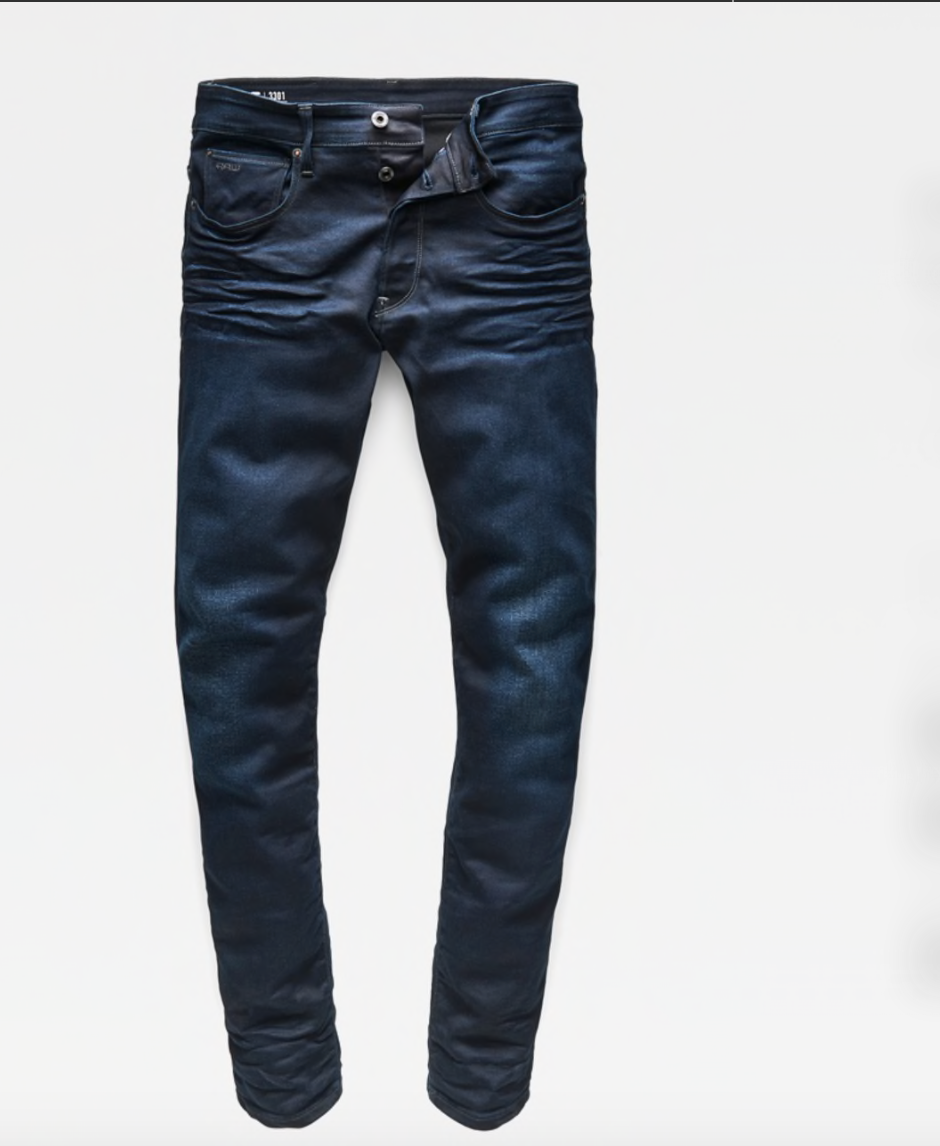 G-Star 3301 Fitnah Tirus Seluar Jeans Biru Sederhana