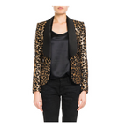 REDEMPTION Shawl Lapel Leopard-Print Sequins Smoking Blazer - House Of Huntington