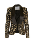 REDEMPTION Shawl Lapel Leopard-Print Sequins Smoking Blazer - House Of Huntington