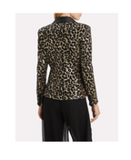 REDEMPTION Shawl Lapel Leopard-Print Sequins Smoking Blazer - House Of Huntington