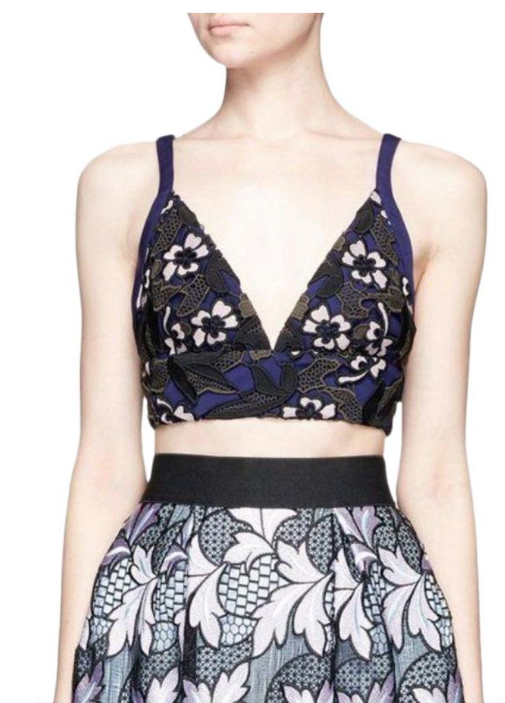 SELF-PORTRAIT Swallow Floral Guipure Lace Bralette Top - House Of Huntington