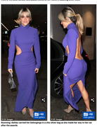 MONOT Cut Out Sides Backless High Neck Slit Leg Purple Crêpe Gown - House Of Huntington