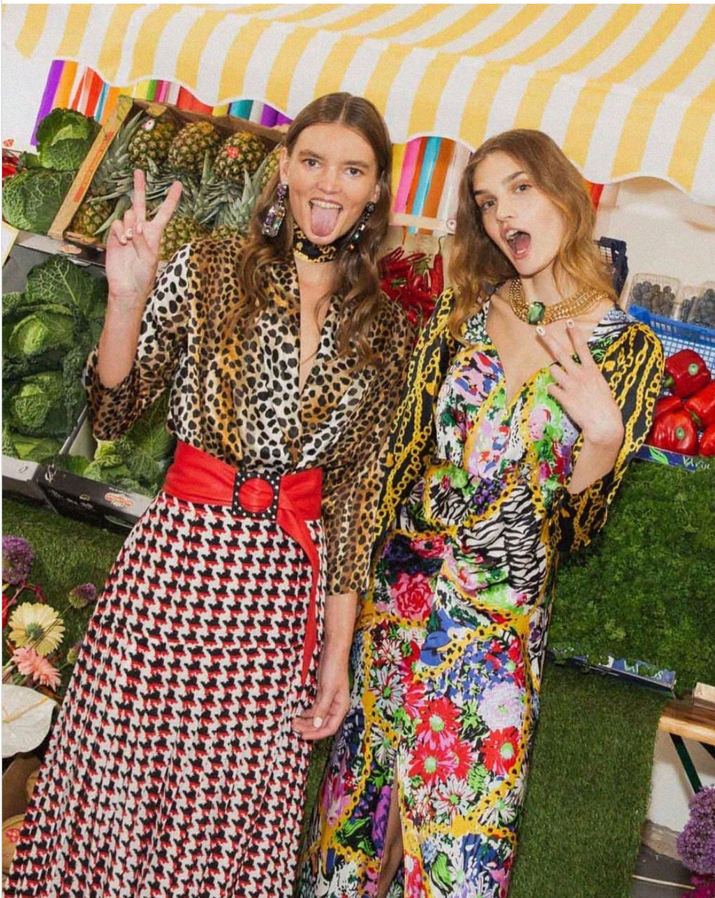 Rixo London Madonna Silk Floral Chain Mixed Satin Wrap Dress - House Of Huntington