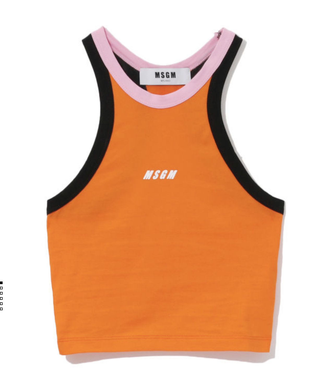 Canotta corta arancione rosa con logo MSGM
