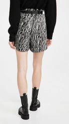 SELF-PORTRAIT Zebra Print Sequin High-Rise Shorts - House Of Huntington