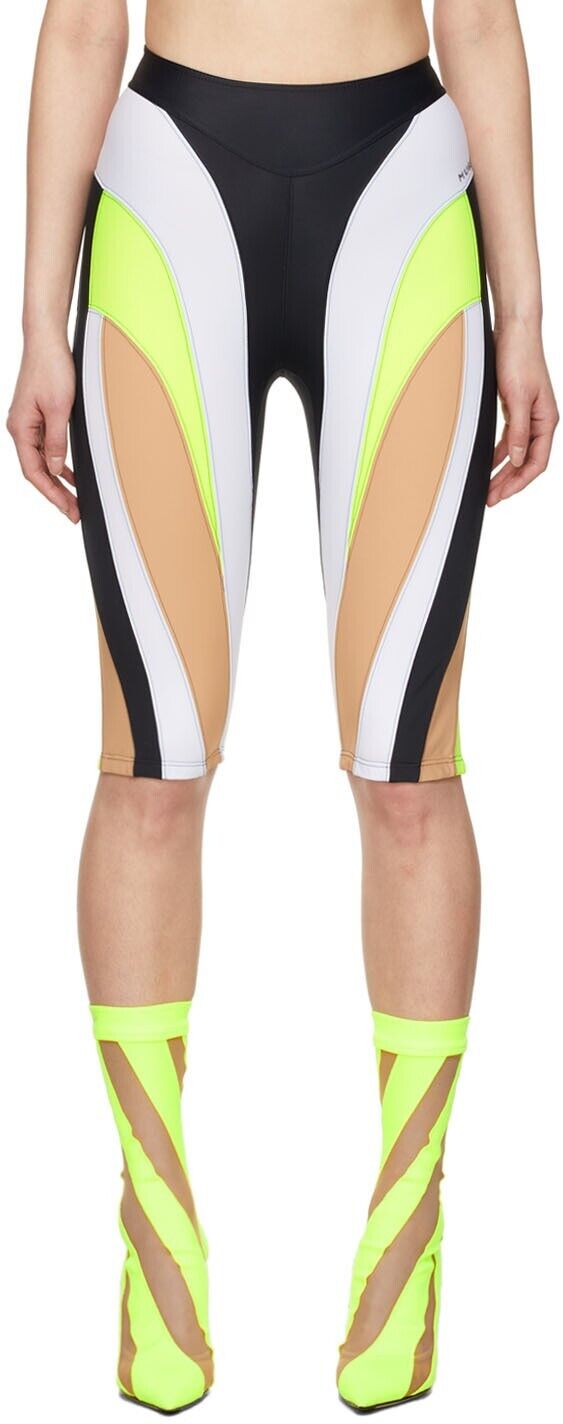 MUGLER Multicolor Spiral Eco Sport Biker Shorts