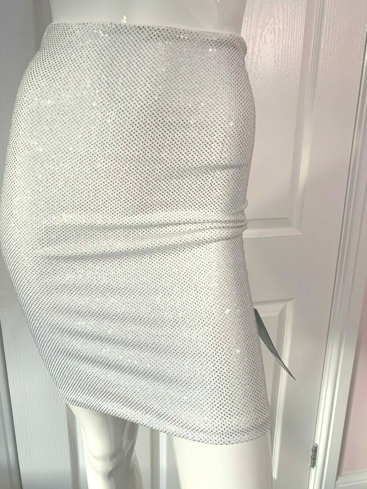 Alexandre Vauthier White Crystal Studded Bodycon Skirt - House Of Huntington