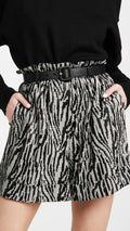 SELF-PORTRAIT Zebra Print Sequin High-Rise Shorts - House Of Huntington