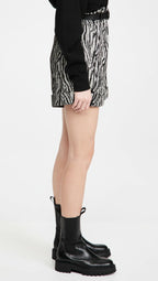 SELF-PORTRAIT Zebra Print Sequin High-Rise Shorts - House Of Huntington