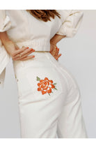 Reformation White Cynthia Straight Leg Mid Rise Denim Jeans - House Of Huntington