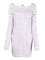 THE ATTICO Taylor Open-Knit Long-Sleeve Mini Dress - House Of Huntington