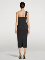 RACHEL GILBERT Black Luna One Shoulder Midi Dress - House Of Huntington