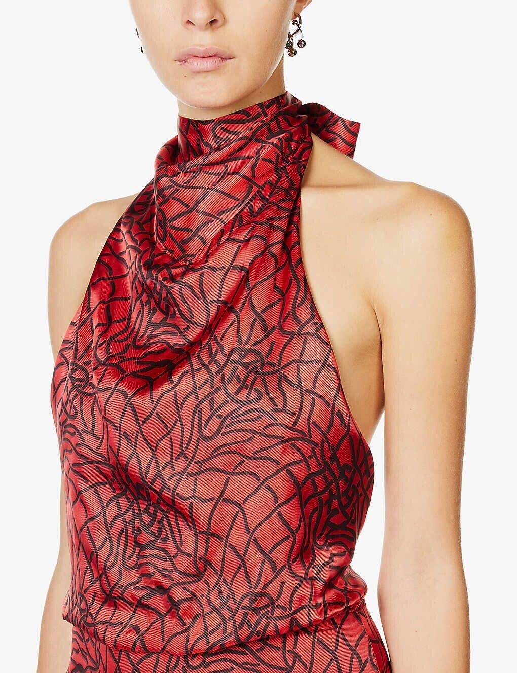 MAISIE WILEN Vocaloid Printed Halterneck Woven Sexy Mini Dress - House Of Huntington